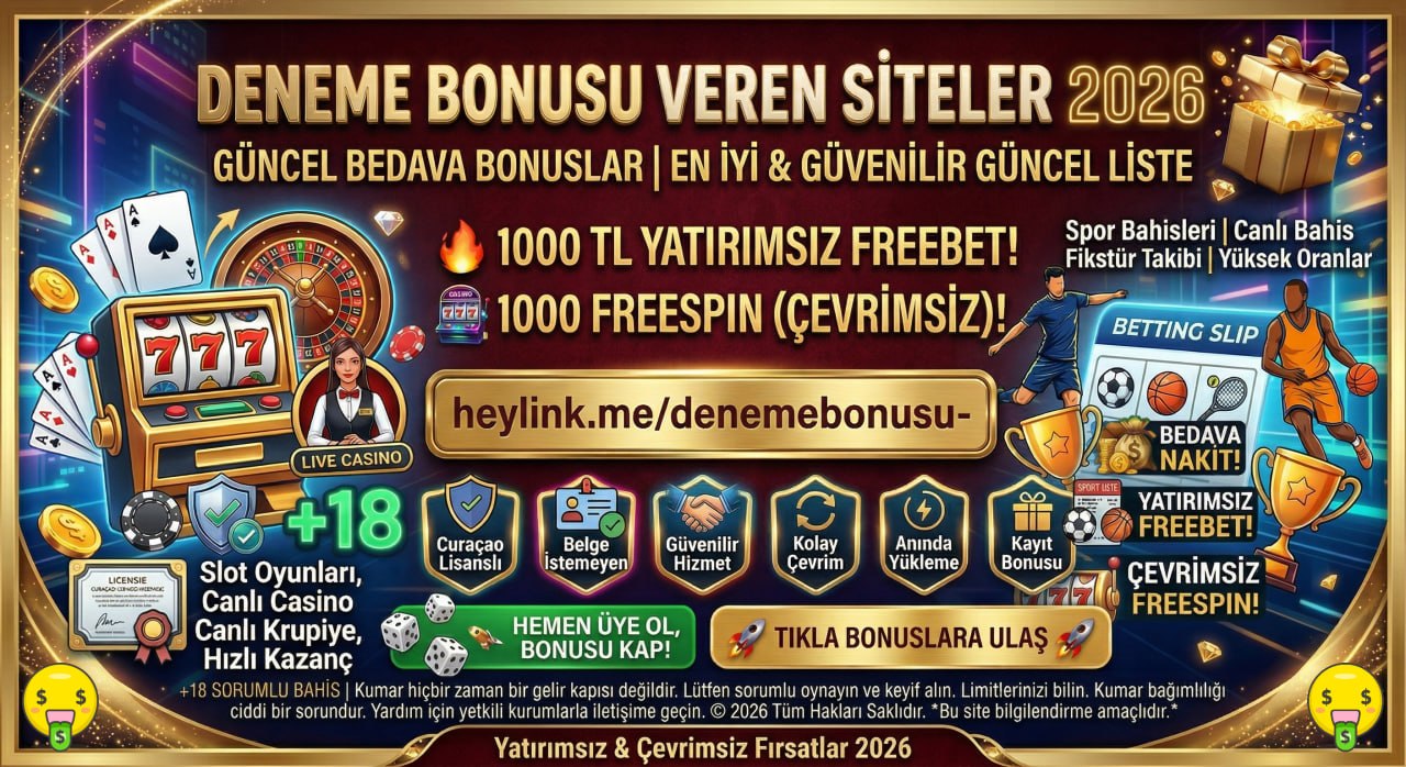 Deneme Bonusu Veren Siteler 2026 promo banner